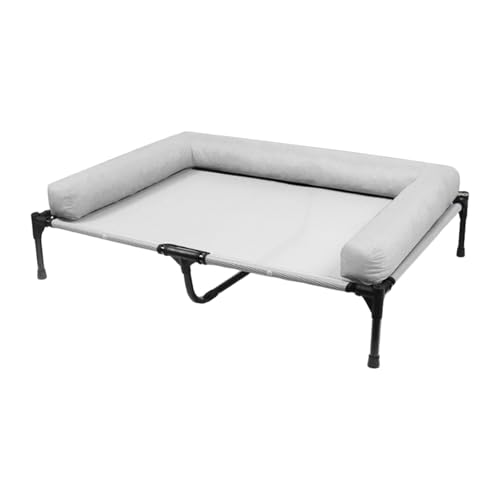 Baoblaze Erhöhtes Hundebett, Haustierbett, waschbarer Bezug, kühlend, stabil, Katzenbett, Haustier-Schlafbett für Terrassen, Camping, Outdoor, Hinterhof, Grau von Baoblaze