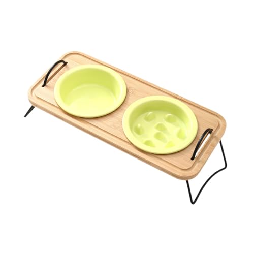 Baoblaze Erhöhtes -Hundenapf-Set, Slow-Food- mit Ständer, praktisch, leicht zu reinigen, rutschfest, Stabiler Katzennapf für kleine und mittelgroße, Gelb von Baoblaze
