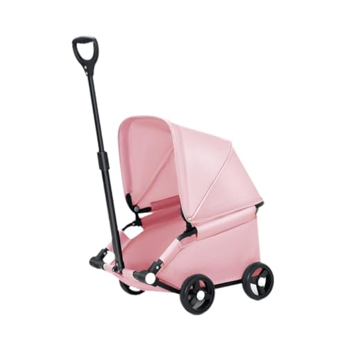 Baoblaze Faltbarer Hunde Kinderwagen Haustier Kinderwagen Hundewagen Katze Sitzträger zum Reisen Kleiner mittelgroße Hunde Katzen Katzen, Rosa von Baoblaze