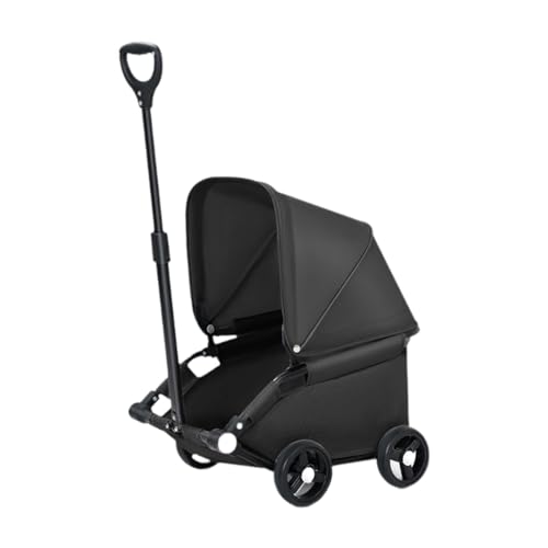 Baoblaze Faltbarer Hunde Kinderwagen Haustier Kinderwagen Hundewagen Katze Sitzträger zum Reisen Kleiner mittelgroße Hunde Katzen Katzen, Schwarz von Baoblaze