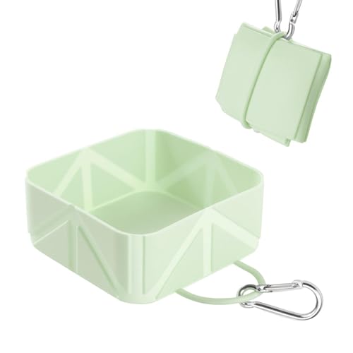 Baoblaze Faltbarer Reise-Hundenapf, Futternapf, kompakt, lebensmittelechtes, erweiterbar, 10,5 x 10,5 x 4,5 cm, für Camping und Parkplatz, GrÜn von Baoblaze