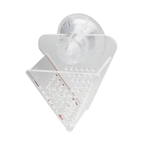 Baoblaze Fisch-Futternapf mit Saugnapf, Acryl-Dreieck, einfach zu verwenden, praktisch, transparent, Artemia-Futterspender für sinkendes Futter von Baoblaze