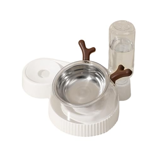 Baoblaze Futter- und Wasser-Set für Katzen, Hunde, erhöhter Futter, Abnehmbarer, Rutschfester Futter, Hunde- und Katzennäpfe, geneigt, für Katzen, Braunes Geweih von Baoblaze