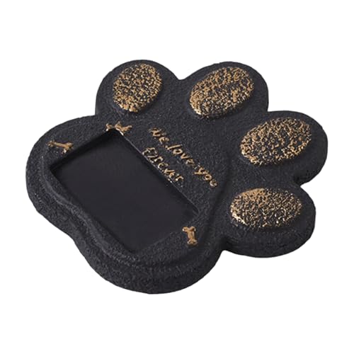 Baoblaze Grabstein für Haustiere mit Pfotenabdruck, Gedenkstein für Katzen und Hunde mit Bilderrahmen für den Garten, 15 x 15 x 1,5 cm, Zement, Grabstein, Schwarz Baoblaze Grabstein für Haustiere mit Pfotenabdruck, Gedenkstein für Katzen und Hunde mit Bilderrahmen für den Garten, 15 x 15 x 1,5 cm, Zement, Grabstein, Schwarz von Baoblaze