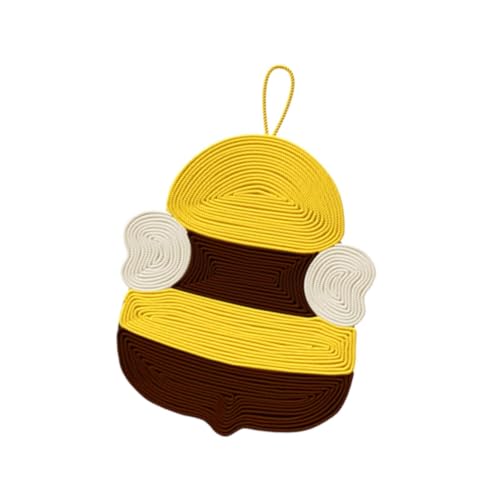 Baoblaze Hängender Katzenkratzer, Sisal-Katzenkratzpad, niedlich, schützt Möbel, Katzenschlafmatte, Kratzbrett zum Spielen an der Tür, Biene von Baoblaze