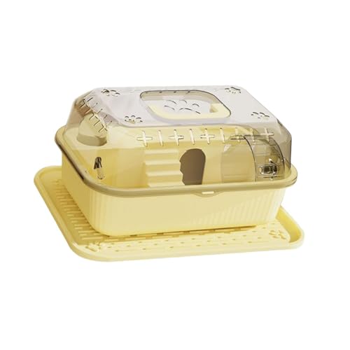 Baoblaze Hamster House Hamster Outdoor Hülle Hideaway mit Wasserflasche und Trainingsrad Hamster Versteck kleine Haustiere Spielen Hütte für Mäuse, Orange von Baoblaze