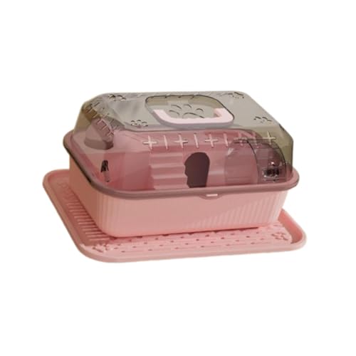 Baoblaze Hamster House Hamster Outdoor Hülle Hideaway mit Wasserflasche und Trainingsrad Hamster Versteck kleine Haustiere Spielen Hütte für Mäuse, Rosa von Baoblaze