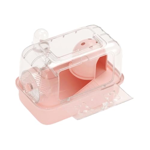 Baoblaze Hamster -Käfig -Übungen Spielen tragbare Belüftung atmungsaktiven kleinen Tierkäfigs mit dem Tragegriff für Ratten Rennstils, Rosa von Baoblaze