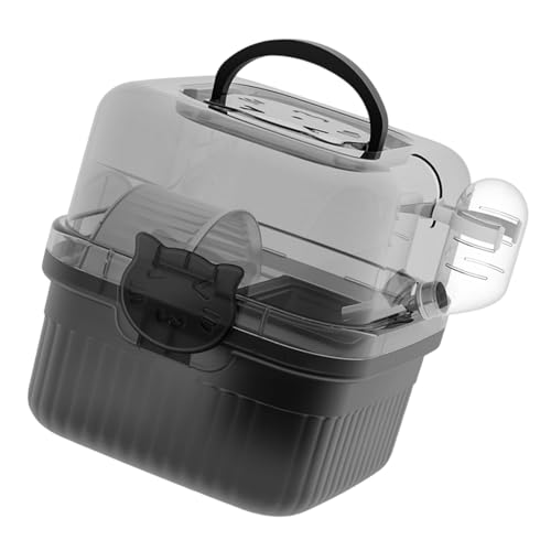 Baoblaze Hamster Käfiggehäuse Tragkiste mit Griff tragbar mit Wasserflasche und Trainingsradlebensraum für Frettchen Eichhörnchen Ratte, Schwarz Baoblaze Hamster Käfiggehäuse Tragkiste mit Griff tragbar mit Wasserflasche und Trainingsradlebensraum für Frettchen Eichhörnchen Ratte, Schwarz von Baoblaze