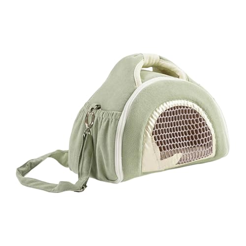 Baoblaze Hamster Reiseträgertasche kleine Tiere mit Tragengriff und Riemen tragbar mit Netzfenster für Mäuse Hamster, GrÜn von Baoblaze