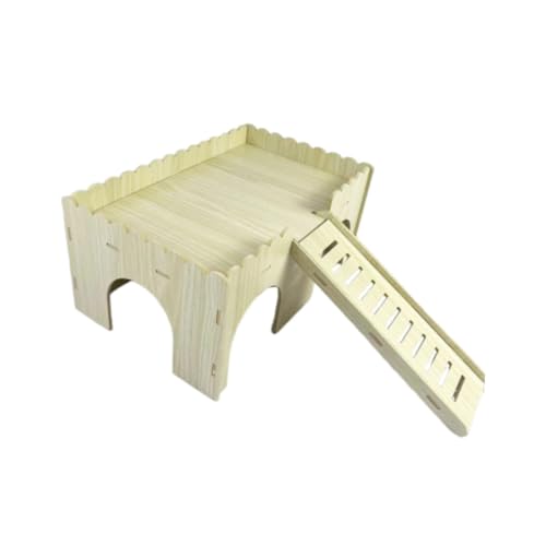 Baoblaze Hamsterversteck, Holzhaus, abnehmbare Holzhütte, belüftetes Hamsterhaus, Lebensraumdekor für Kaninchen, Rennmäuse, Frettchen, Chinchilla von Baoblaze