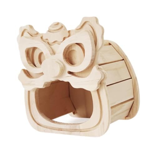 Baoblaze Hamsterversteck Haus Hamster Löwentanz Versteck Hütte DIY Käfig Belüftetes Versteck Rennmäuse Kleintierhütte Dekor Käfig Accessoire von Baoblaze