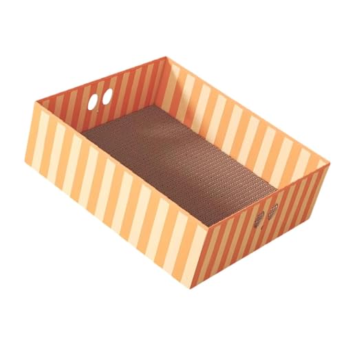 Baoblaze Haustier-Kratzunterlage, Katzenkratzbox, stabile Kratzbäume, Lounge-Katzen, Karton, Haus, Katzenkratzer, Pappe für das Schleifen von Pfoten im, Orangeweiß von Baoblaze