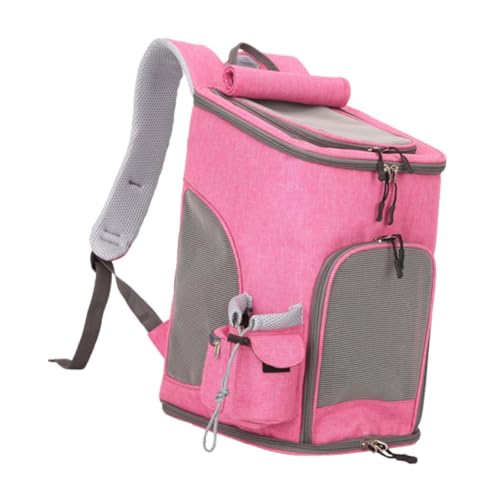 Baoblaze Haustier-Tragetasche, Hunderucksack mit verstellbarem Riemen, weiche, tragbare Katzentasche, Tragetasche für Camping, Wandern, kleine Katzen und Hunde, Rosa von Baoblaze