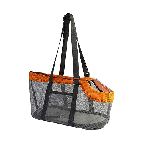 Baoblaze Haustier-Tragetasche, Schulter-Reisetasche mit Seitentaschen, Käfig mit Abnehmbarer Matte, atmungsaktive Tragetasche, Handtasche für kleine Hunde, grauorange von Baoblaze