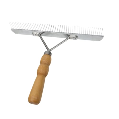 Baoblaze Haustierpferd Haarbürste, Pferdebürste Kamm mit Bambusgriff, Pferdnagel Rake Comb Pet Horse Haarkamm für Pferd von Baoblaze