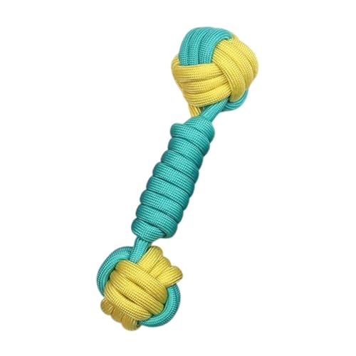 Baoblaze Hundeknottespielzeug Kautspielzeug tragbarer beißendes leichtes Ball Knoten Seil -Hundespielzeug, hartes Hund Spielzeug für Welpen, 24cmx6cm Gelbblau von Baoblaze