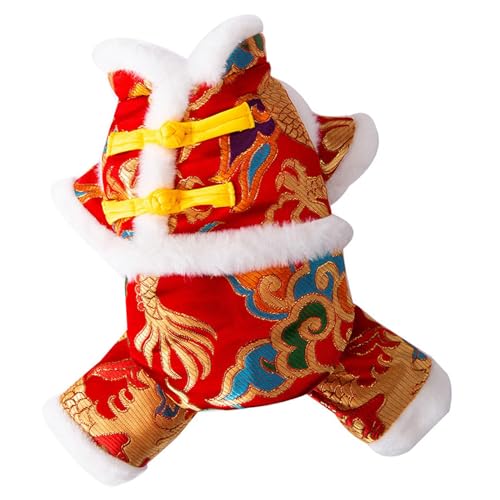 Baoblaze Hundemantel mit Knotenknöpfen, chinesisches Neujahr, Hundekostüm, Wintermantel für Haustiere, warm, Haustierkostüm, Tang-Anzug für Katzen, Party, XXL von Baoblaze