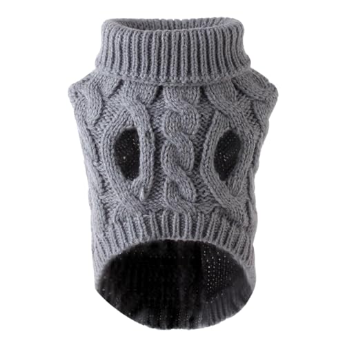 Baoblaze Hundepullover, Haustierpullover, klassisch gestrickt, gestrickte Haustier-Welpen-Kleidung, gestrickter Hundepullover für Parkpartys, Picknicks, Reisen, Grau L von Baoblaze