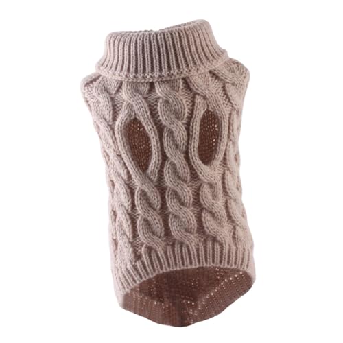 Baoblaze Hundepullover, Haustierpullover, klassisch gestrickt, gestrickte Haustier-Welpen-Kleidung, gestrickter Hundepullover für Parkpartys, Picknicks, Reisen, Khaki XL von Baoblaze