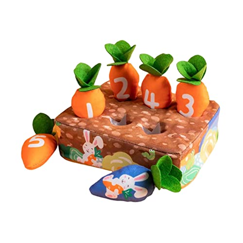 Baoblaze Hundeschnüffelmatte, Hundepuzzlespielzeug, ausziehbares Karotten-Stofftier, Hundekarotten-Plüschtier, interaktives Hundespielzeug für Aggressive, 6 Stück Karotten von Baoblaze