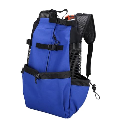 Baoblaze Hundetrage-Rucksack, Welpen-Tragetasche, 2 Seitentaschen, Verstellbarer Schultergurt, belüftete Reisetasche, Haustier-Rucksack für Reisen, blau M von Baoblaze