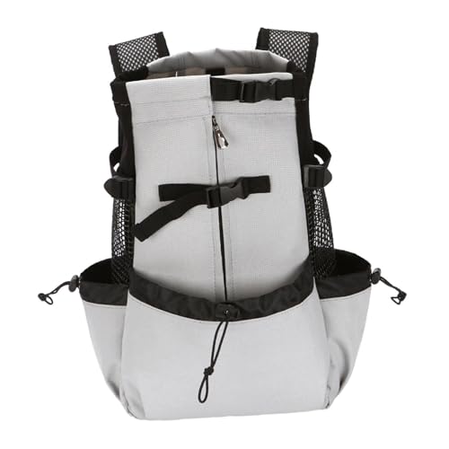 Baoblaze Hundetrage-Rucksack, Welpen-Tragetasche, 2 Seitentaschen, Verstellbarer Schultergurt, belüftete Reisetasche, Haustier-Rucksack für Reisen, grau l von Baoblaze