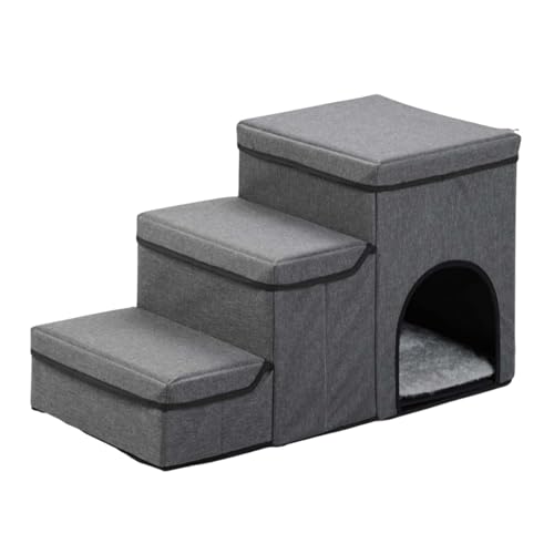 Baoblaze Hundetreppe, Haustierrampe, 3-stufige Treppe, zusammenklappbare Eigentumswohnung, zusammenklappbare Haustiertreppe, Hundeleiter für Bett, für Sofa, Baoblaze Hundetreppe, Haustierrampe, 3-stufige Treppe, zusammenklappbare Eigentumswohnung, zusammenklappbare Haustiertreppe, Hundeleiter für Bett, für Sofa, von Baoblaze