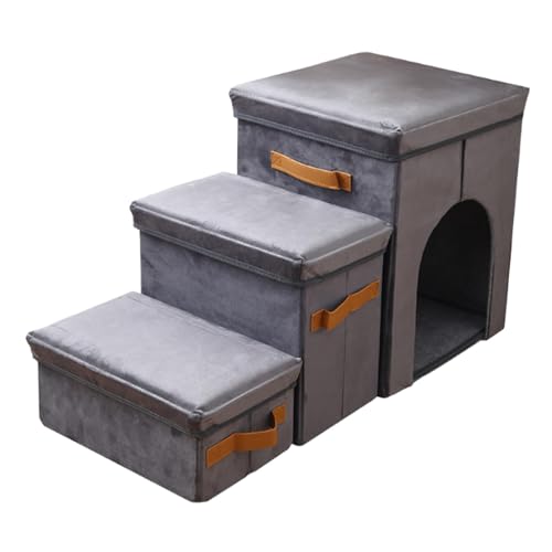 Baoblaze Hundetreppe, faltbar, mit Aufbewahrungsbox, bequemes Kätzchennest, rutschfeste Hundestufenleiter für Couch, Fensterbank, hohes Bett, Innenbereich Baoblaze Hundetreppe, faltbar, mit Aufbewahrungsbox, bequemes Kätzchennest, rutschfeste Hundestufenleiter für Couch, Fensterbank, hohes Bett, Innenbereich von Baoblaze