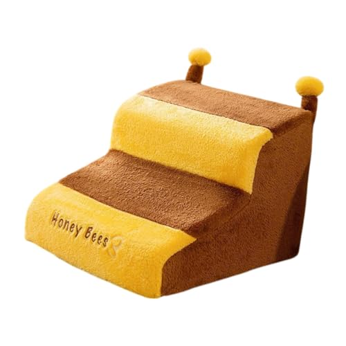 Baoblaze Hundetreppe für kleine Hunde Haustier Treppe 2 Schritt für Couch für hohe Bettweiche Nicht -Slip -Hund, Haustier Schritt für Welpen, Sofa ältere Hunde, Gelb Braun von Baoblaze