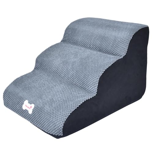Baoblaze Hundetreppenrampe, 3 Stufen, Leiterhöhe 35 cm, multifunktional für hohe Betten und Sofas, sanfte Neigung, stabil, rutschfest, Abnehmbarer Bezug, Grau Baoblaze Hundetreppenrampe, 3 Stufen, Leiterhöhe 35 cm, multifunktional für hohe Betten und Sofas, sanfte Neigung, stabil, rutschfest, Abnehmbarer Bezug, Grau von Baoblaze