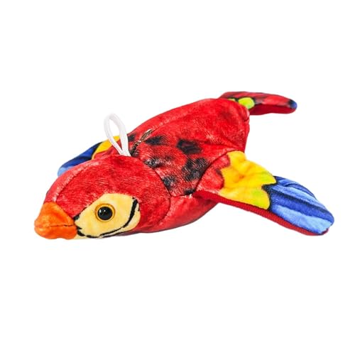 Baoblaze Interaktive Katzenspielzeugübung Spielzeug Haushalt Unterhaltung Katzenspielzeug flattern Flügel simuliert zwitschernder Vogel zum Spielen Kleiner, Rot von Baoblaze