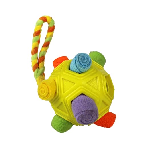 Baoblaze Interaktives Schnüffelball-Hundespielzeug, IQ-Trainingsspielzeug für Hunde, weicher, tragbarer Schnüffelball für Welpen, interaktives Haustier, Gelb von Baoblaze