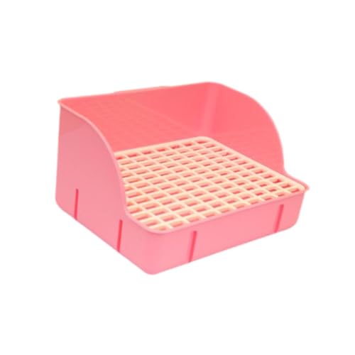 Baoblaze Kaninchenstrauder Pfanne Eckstrauder Pee Pee Tablett Bettpflege Käfig Toilettenbettwäsche Pet Toilette für Hamster Ratten Käfigzubehör, Rosa von Baoblaze