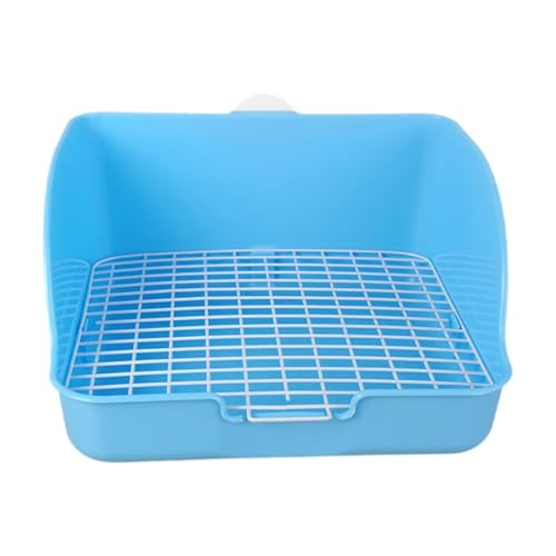 Baoblaze Kaninchentoilette für Käfig, Käfigtoilette, Einstreubox, Anti-Spritz-Ecktoilette, Haustiertoilette für Meerschweinchen, Kleintiere, Blau von Baoblaze