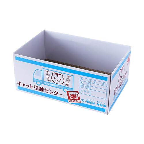 Baoblaze Karton-Kratzbox für Katzen, kompaktes Kratzbrett für Katzen, Kratzen, Spielen, Schlafen, robuste Katzenminzen-Box, Bett, Katzenkratzbrett, Hellblau von Baoblaze