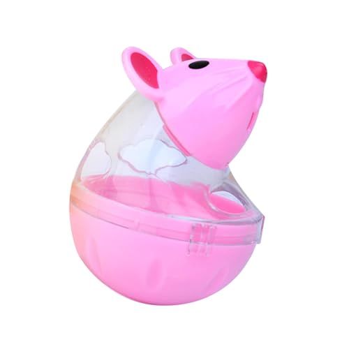 Baoblaze Katzen-Ballspender, kleine Katzenfutter-Bälle, langsamer Futterspender, Mäuse-förmiger Becher, Katzenfutter-Spielzeug, Katzen-Leckerli-Spielzeug, ROSA von Baoblaze