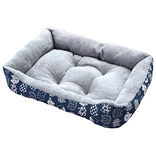 Baoblaze -Hundebetten Weiche Haustierbettwäsche Winter Warmes Schlafbett Hausnest für kleine mittelgroße Hunde Katze, Blaues L von Baoblaze