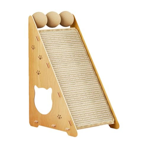 Baoblaze Katzen-Kratzbrett aus Holz, Sisal, Schleifspielzeug, Schleifkralle, Katzenkratzbrett, vertikaler Katzenkratzer zum Klettern von Baoblaze