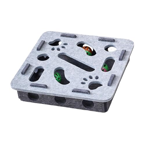 Baoblaze Katzen-Puzzlespielzeug mit Glöckchenbällen, Filz-Aktivitätszentrum, fördert die Jagd, interaktives Katzenspielzeug, lustiges Labyrinthspiel für Katzen, Grau, Quadrat Baoblaze Katzen-Puzzlespielzeug mit Glöckchenbällen, Filz-Aktivitätszentrum, fördert die Jagd, interaktives Katzenspielzeug, lustiges Labyrinthspiel für Katzen, Grau, Quadrat von Baoblaze