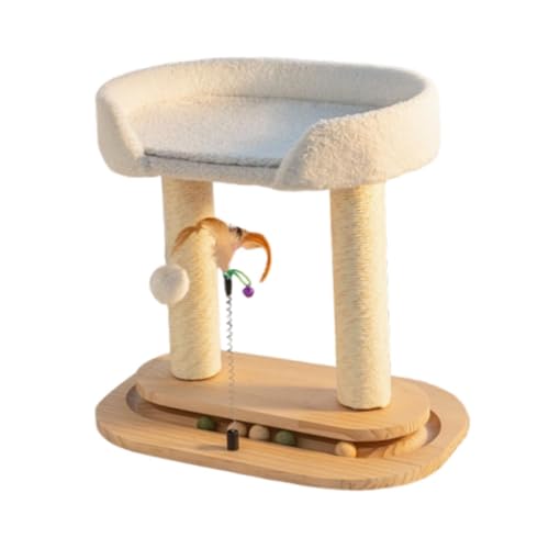 Baoblaze Katzenbaum aus Holz, Katzenkratzbaum, Zwei Ebenen, mit Ball, modernes Katzen-Springspielzeug, Klettergerüst, niedlicher Katzenkratzbaum, Baoblaze Katzenbaum aus Holz, Katzenkratzbaum, Zwei Ebenen, mit Ball, modernes Katzen-Springspielzeug, Klettergerüst, niedlicher Katzenkratzbaum, von Baoblaze
