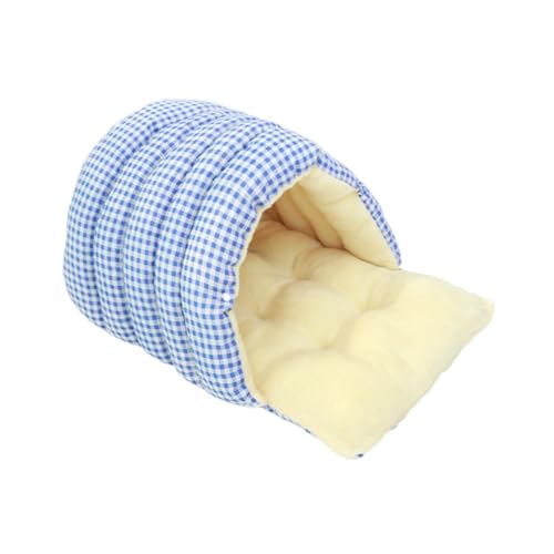 Baoblaze Katzenbett, Haustiernest, Haustierbedarf, verdicktes Winterversteck, Katzenbetthöhle für Hauskatzen, kleine Hunde, Kätzchen, zum Ausruhen und, Blaues Gitter von Baoblaze