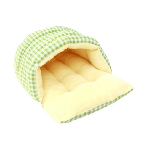 Baoblaze Katzenbett, Haustiernest, Haustierbedarf, verdicktes Winterversteck, Katzenbetthöhle für Hauskatzen, kleine Hunde, Kätzchen, zum Ausruhen und, Grünes Gitter von Baoblaze