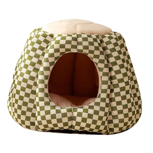 Baoblaze Katzenbett, Schlafbettzelt, bequemes, rutschfestes Haustierkissen, abnehmbares, weiches, warmes, waschbares Haustierhaus für den Winter, Höhlennest, GrÜn Baoblaze Katzenbett, Schlafbettzelt, bequemes, rutschfestes Haustierkissen, abnehmbares, weiches, warmes, waschbares Haustierhaus für den Winter, Höhlennest, GrÜn von Baoblaze