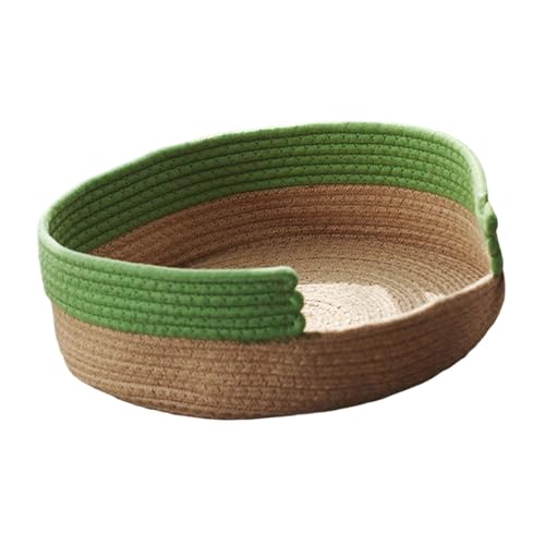 Baoblaze Katzenbett Korb Katzenkratzer tragbares Ruhestand kratzfestes Nest Haustier Schlafbett für Haustier Geschenk kleine mittelgrocken große Katze, Grün Braun von Baoblaze