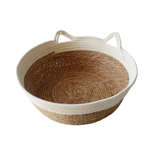 Baoblaze Katzenbettkorb, Haustier-Kratzschlafbett, rundes Stroh, langlebiges Haustierbett, Katzenkratzer für Heimtierbedarf, Kaninchen und kleine Haustiere, Baoblaze Katzenbettkorb, Haustier-Kratzschlafbett, rundes Stroh, langlebiges Haustierbett, Katzenkratzer für Heimtierbedarf, Kaninchen und kleine Haustiere, von Baoblaze