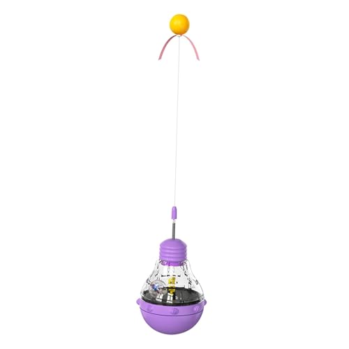 Baoblaze Katzenfutter-Spielzeug, Katzenspielzeug mit undichtem Futter, Haustier-Übungsspielzeug für Katzen im Innenbereich, Tumbler, Katzen-Leckerli-Ball, violett von Baoblaze