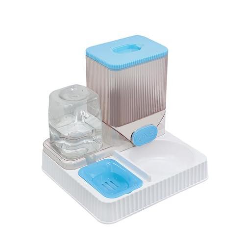 Baoblaze Katzenfutterspender und Wasserspender, Tierfutteraufbewahrung, Hundefutterspender, automatischer Futterspender für kleine Tiere und Hunde, Blau ohne Schüssel von Baoblaze