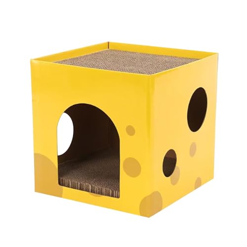 Baoblaze Katzenhaus aus Karton, Spielhaus, Spielmöbel, Schutz, Versteck, Katzenkratzhaus mit Kratzbrett für Kleintiere, Gelb Baoblaze Katzenhaus aus Karton, Spielhaus, Spielmöbel, Schutz, Versteck, Katzenkratzhaus mit Kratzbrett für Kleintiere, Gelb von Baoblaze