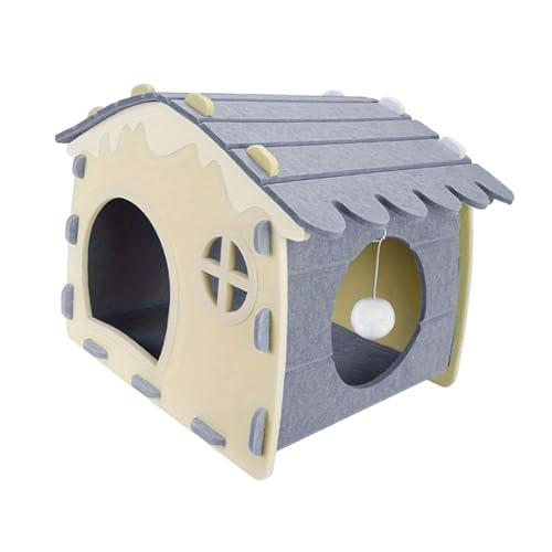 Baoblaze Katzenkratzbaum, Katzenhaus, Unterschlupf, Sichtschutz, Kratzen, Innenbereich, Schlafbett, rutschfest (zu montieren), für Katzen jeden Alters, Grau von Baoblaze